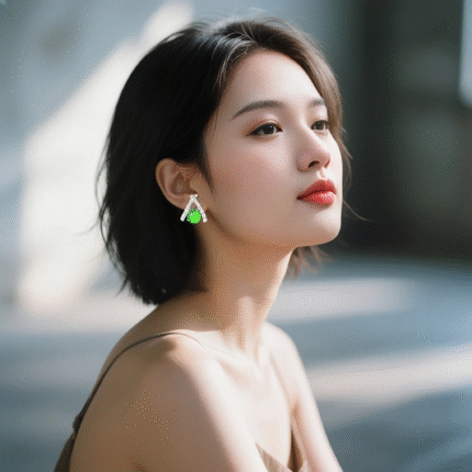 myglowjewels“Boho Chic Butterfly Studs with Mother – of – Pearl & Green Gem – Dainty Silver – Plated Earrings for Everyday Elegance | Perfect Gift for Her”