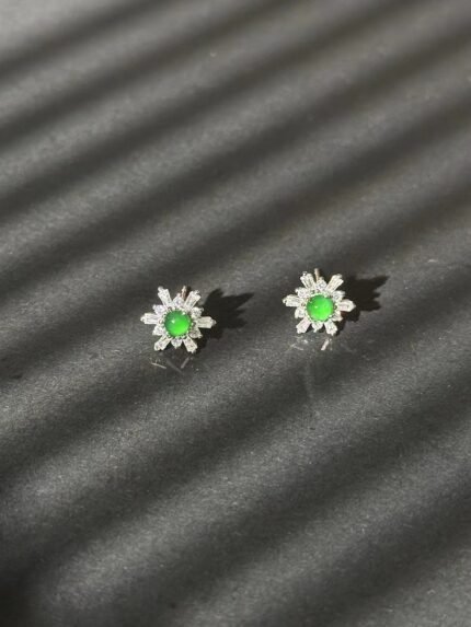 myglowjewels“Boho Chic Butterfly Studs with Mother – of – Pearl & Green Gem – Dainty Silver – Plated Earrings for Everyday Elegance | Perfect Gift for Her”